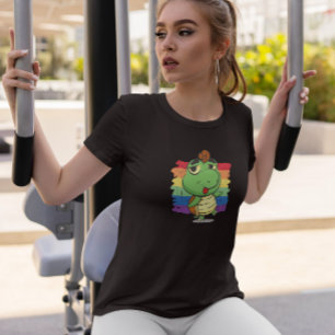 Schildkröten- und RegenbogenCartoon T-Shirt