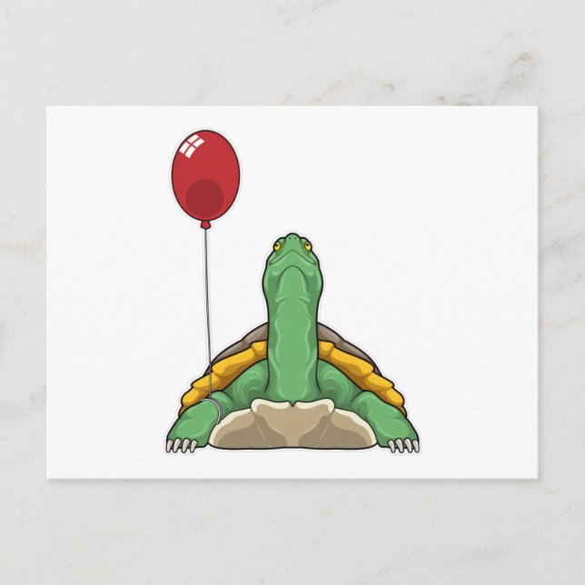 Schildkrötenballon Postkarte (Vorderseite)