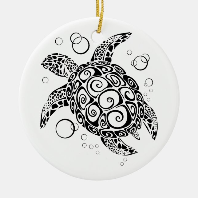 Schildkrötendekoration, die Schildkröten Gerettet, Keramik Ornament (Vorne)