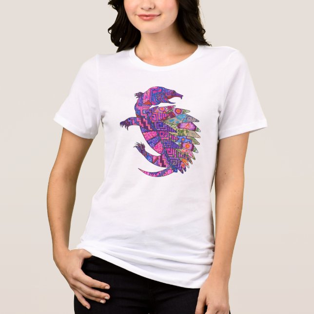 Schildkrötendesign (Damen) Tri-Blend Shirt (Vorderseite)