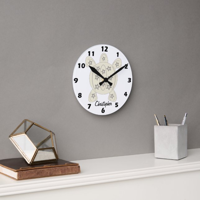Schildkrötendesign Personalisiert Runde Wanduhr (Büro)
