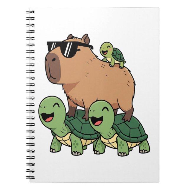 Schildkrötenfahrt Capybara, Funny Capybara Notizblock (Vorderseite)