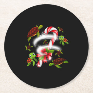 Schildkrötengift Turtle Candy Sweet Christmas Runder Pappuntersetzer