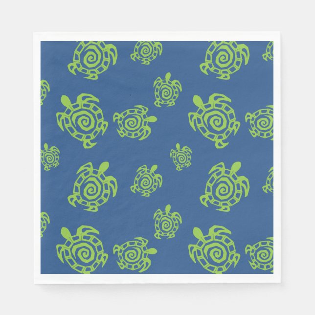 Schildkrötengrün auf blau serviette (Vorderseite)
