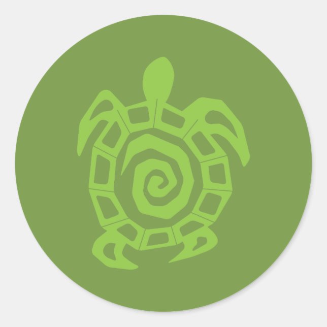Schildkrötengrün Runder Aufkleber (Vorderseite)