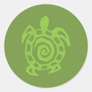 Schildkrötengrün Runder Aufkleber