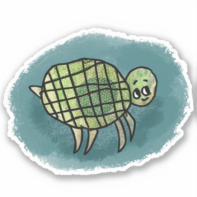 Schildkrötenkleber Aufkleber (Vorderseite)