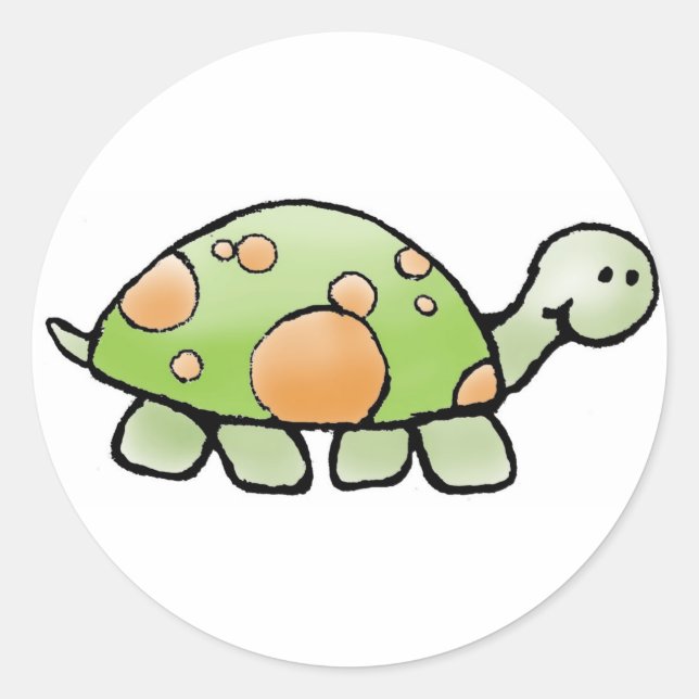 Schildkrötenkleber - Blatt mit 20 Stück Runder Aufkleber (Vorderseite)