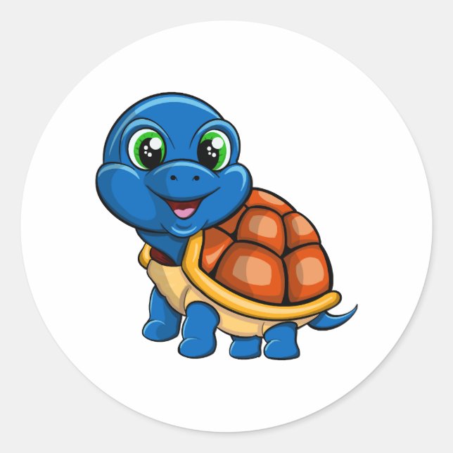 Schildkrötenkleber Runder Aufkleber (Vorderseite)
