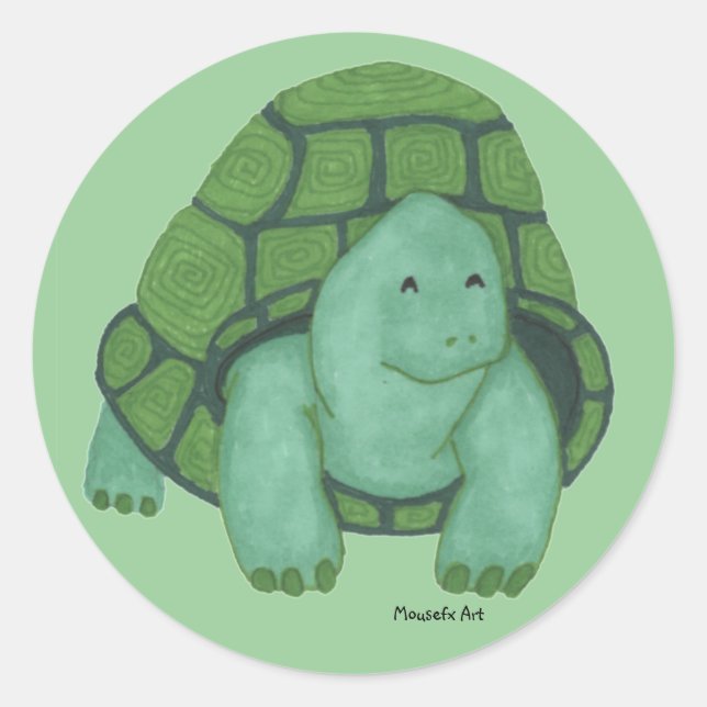 Schildkrötenkleber Runder Aufkleber (Vorderseite)