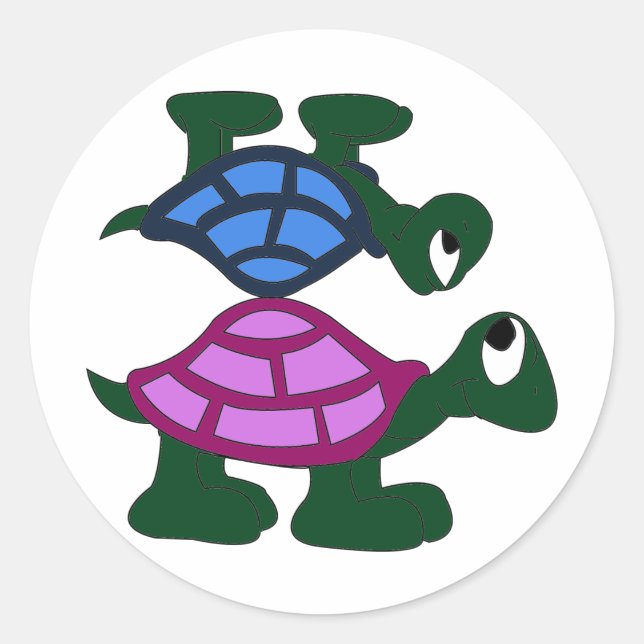 Schildkrötenkleber Runder Aufkleber (Vorderseite)