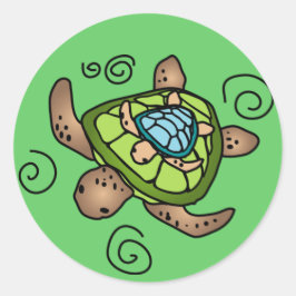 Schildkrötenkleber Runder Aufkleber