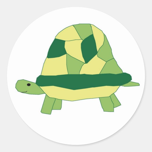 Schildkrötenkleber Runder Aufkleber (Vorderseite)