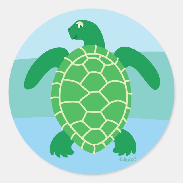 Schildkrötenkleber Runder Aufkleber (Vorderseite)