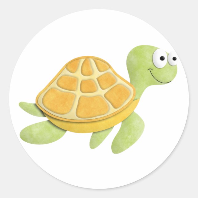 Schildkrötenkleber Runder Aufkleber (Vorderseite)