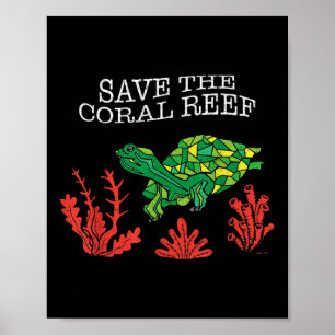 Schildkrötenkoralle Rettete die Umwelt des Koralle Poster