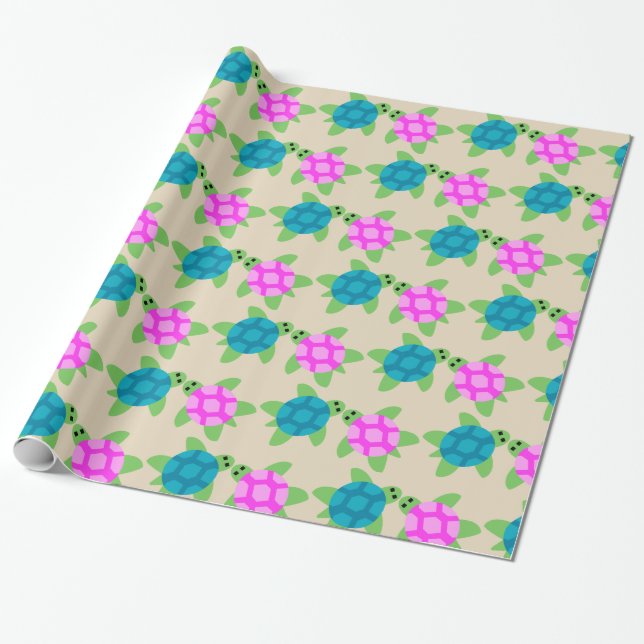Schildkrötenkrötendesign - glänzendes Schleifpapie Geschenkpapier (Ungerollt)