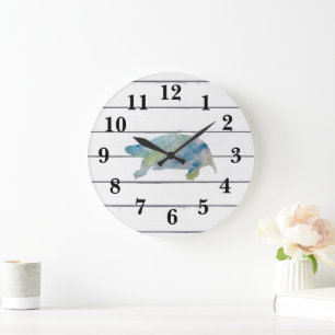 Schildkrötenmalerei Tierfarben Große Wanduhr