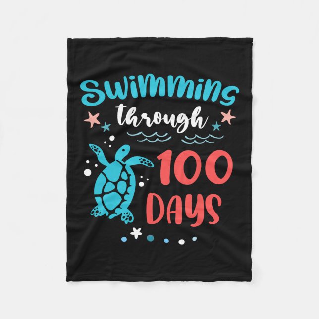 Schildkrötenmeer schwimmen durch 100 Tage Schultee Fleecedecke (Vorderseite)