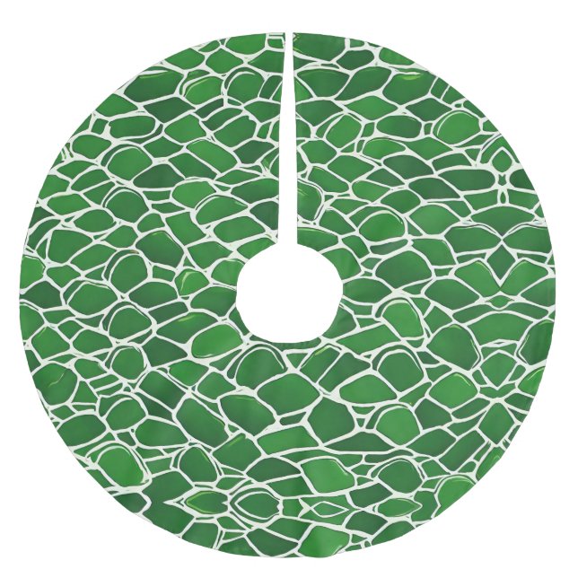 Schildkrötenmuster-Muschel Polyester Weihnachtsbaumdecke (Vorderseite)