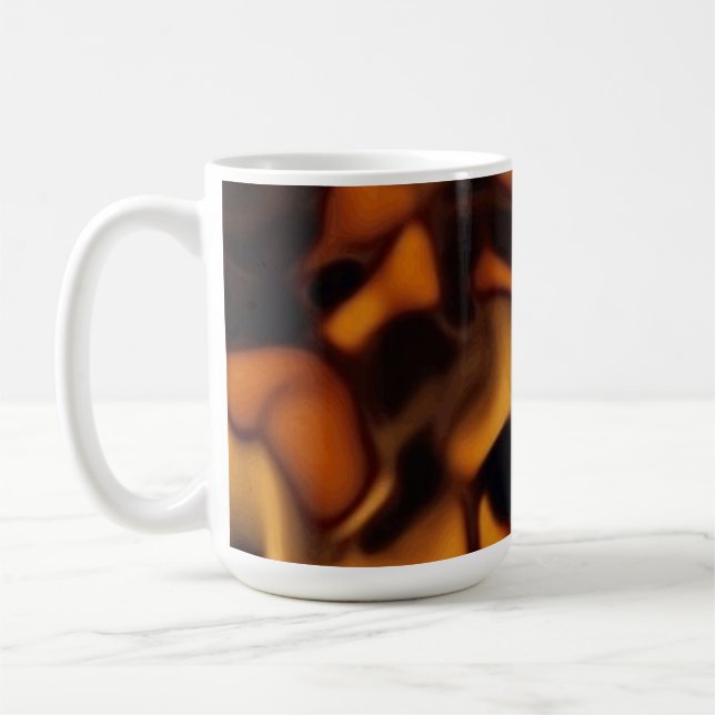 Schildkrötenpanzer-Schildkrötenmuster Bernsteinbra Kaffeetasse (Links)