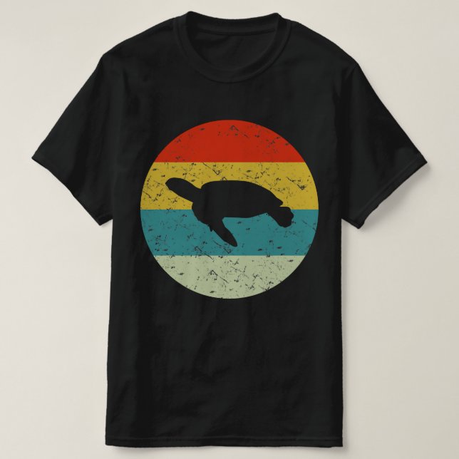 Schildkrötenretro Vintage Silhouette 70er T-Shirt (Design vorne)