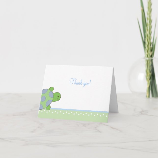 Schildkrötenschildkröte im Grünen Geflossen Dankes Dankeskarte (Vorderseite)