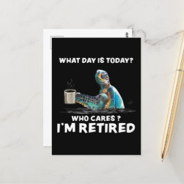 Schildkrötensee mit Kaffee was heute der Tag ist,  Postkarte