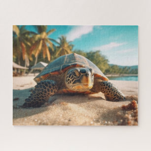 Schildkrötenstrand Sand Tropische Palmen Ozean Fot