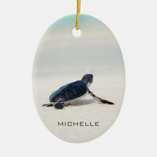 Schildkrötenstrasse Personalisierter Name | Art Keramik Ornament (Vorne)