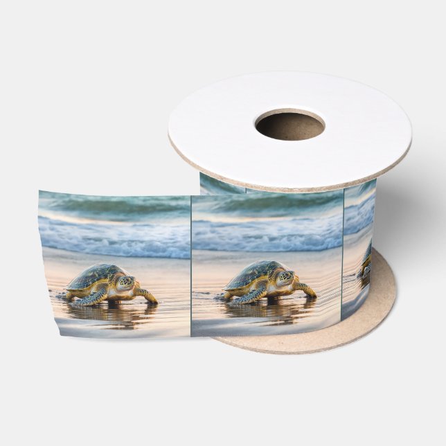 Schildkrötenwanderung auf dem Nassstrand Satinband (Spule)