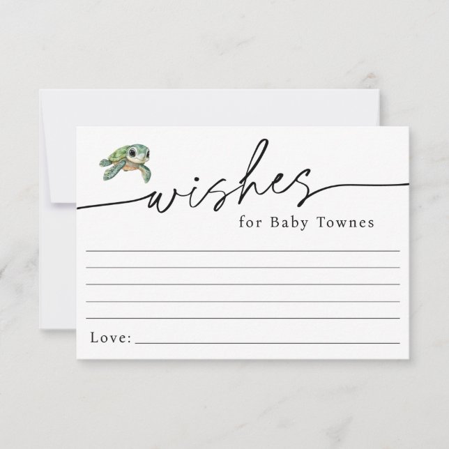 Schildkrötenwünsche für Babykarte Einladung (Vorderseite)