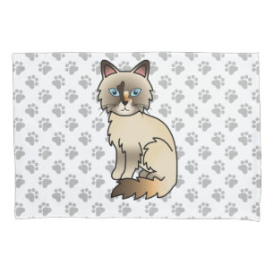 Schildpatt Birman / Ragdoll Süße Katze & Pfoten Kissenbezug