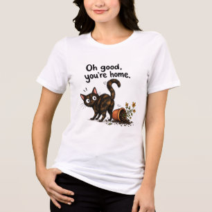Schildpattkatze Lustige Katze Blumentopf Desaster Tri-Blend Shirt