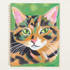 Schildpattkatze Wasserfarben Kunst Planer