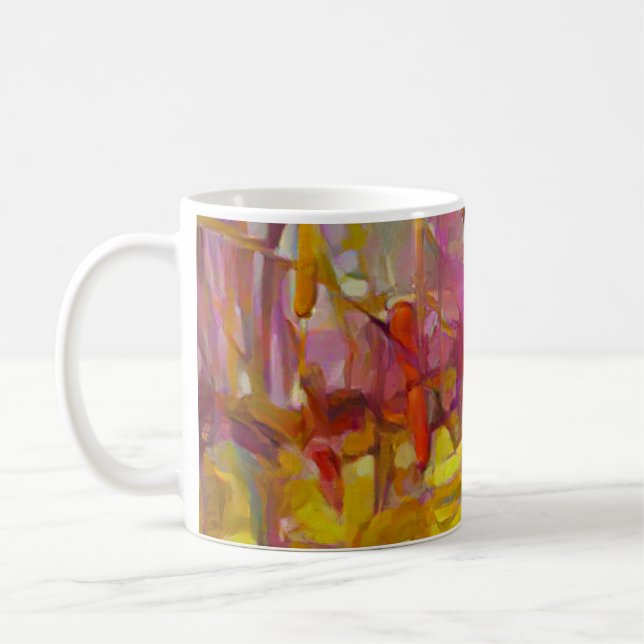 Schilf in lebendigen Naturfarben Kaffeetasse (Links)