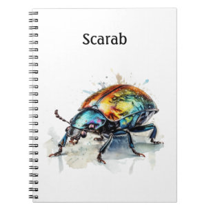 Schillerkäfer in Aquarell, personalisierbar Notizblock