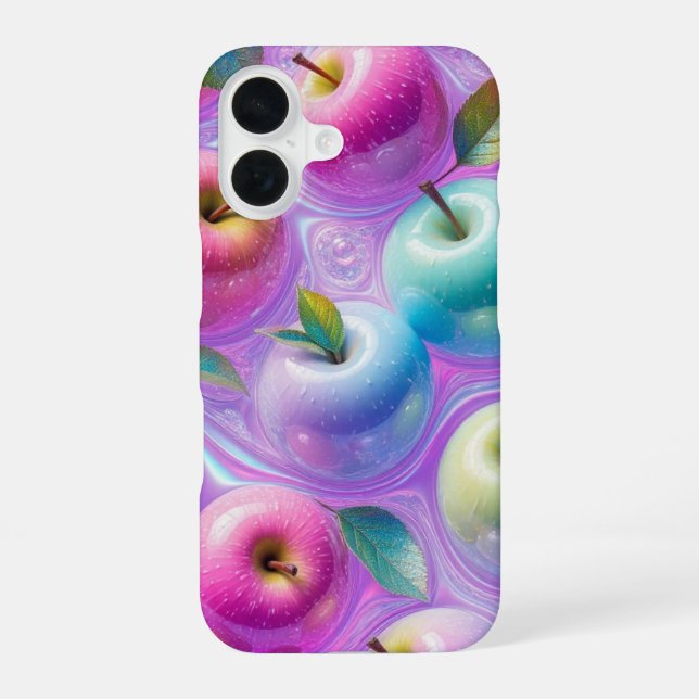 Schillernde Candy-Apple-Kunst iPhone 16 Hülle (Rückseite)