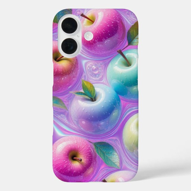 Schillernde Candy-Apple-Kunst iPhone 16 Hülle (Rückseite)