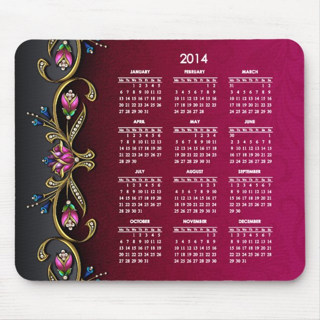 Schillernde Dame 2014 Kalender Mousepad (Vorne)