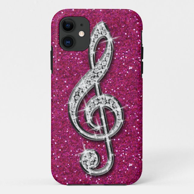 Schillernde funkelnd Diamant-DruckMusiknote Case-Mate iPhone Hülle (Rückseite)