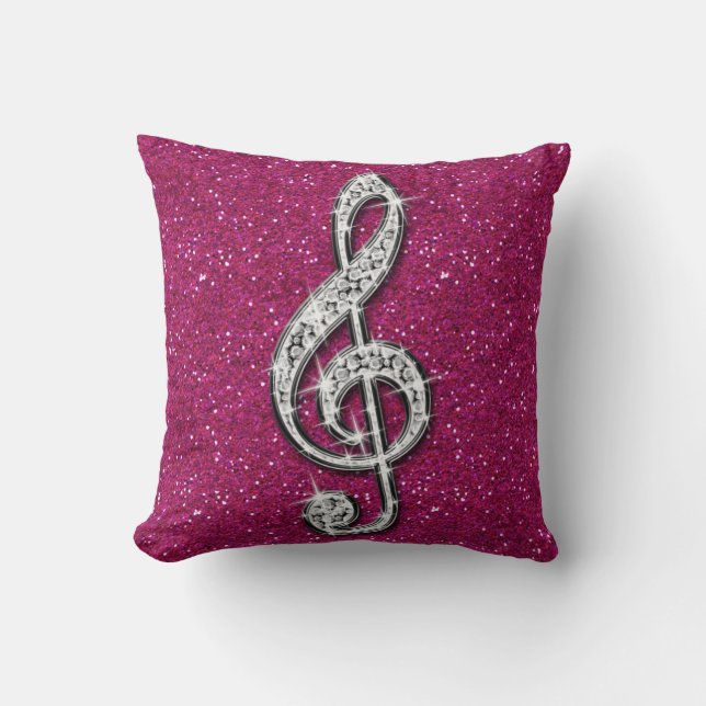 Schillernde funkelnd Diamant-DruckMusiknote Kissen (Vorderseite)