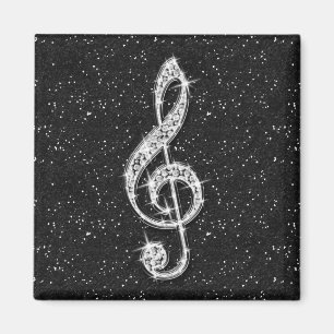 Schillernde funkelnd Diamant-DruckMusiknote Magnet