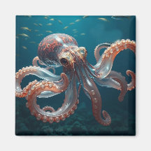 Schillernde Glas-Oktopus-Kunst | Tiefseetiere