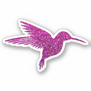 Schillernde lila Kolibri-Glitzer-Abziehbilder Aufkleber