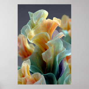 Schillernde Pastell-Regenbogen-Glas-Blütenblätter Poster