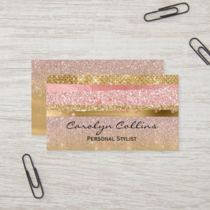 Schillernde Rosa-und GoldGlittery Visitenkarte