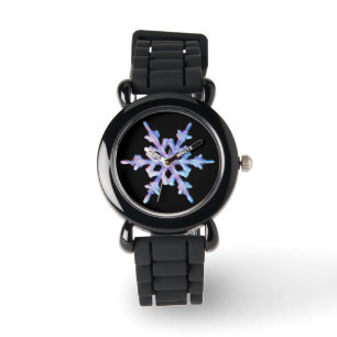 Schillernde Schneeflockeuhr Armbanduhr