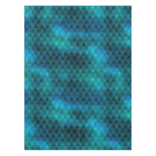 Schillernde Türkis- & Glitzer-Drachenschuppen Tischdecke