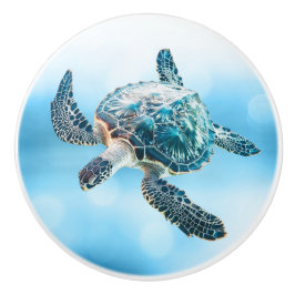 Schillernde Türkis-Schildkröte | Küste Keramikknauf